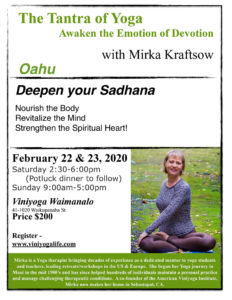 Tantra of Yoga - Viniyoga workshop - Oahu, Hawaii 2020