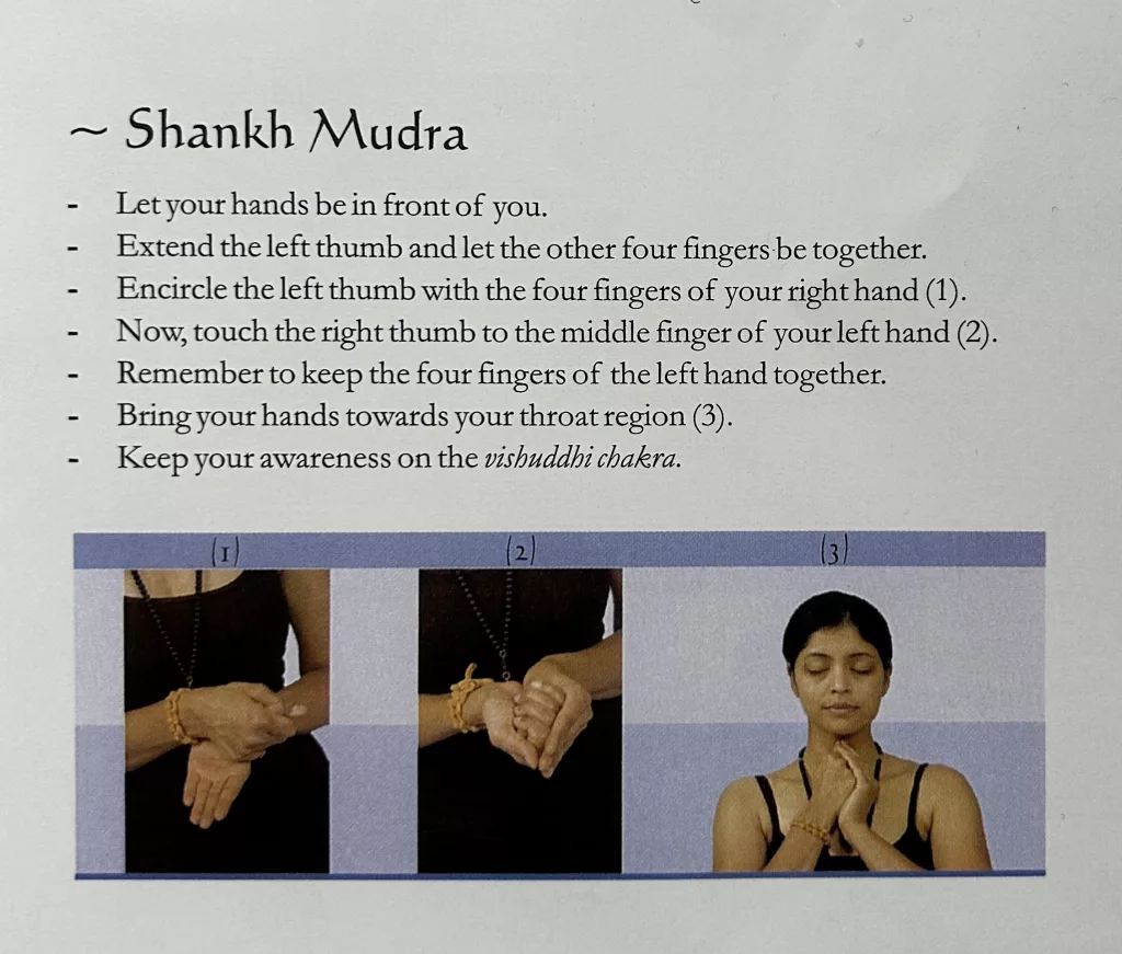 Shankh Mudra for balancing throat energy